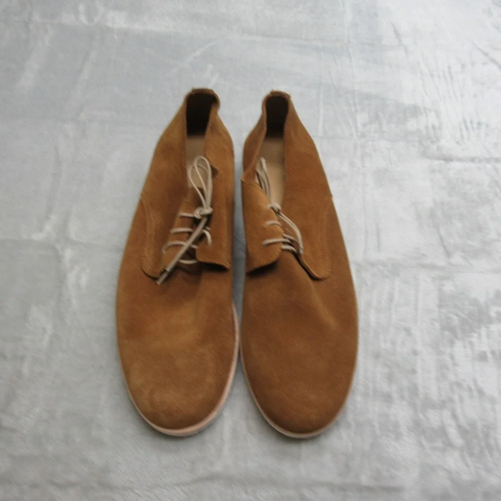 Shoes Nisolo Mens 11 Brown Suede Laced Casual Dress Leather Lightweight Flex NEW